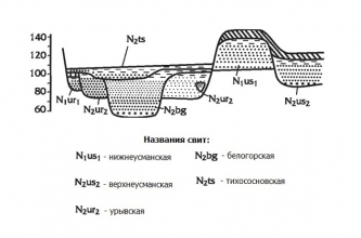 Схема строения плиоценового аллювия основной долины в западной части  Окско-донской низменности на широте г. Воронежа