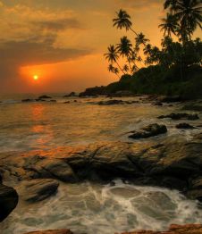 закат на западном побережье Шри-Ланки